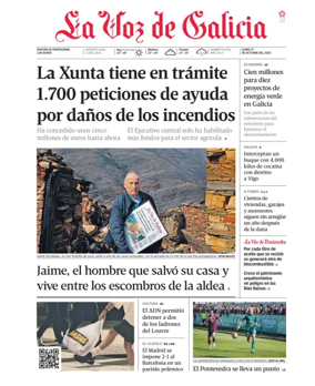 Cover of La Voz de Galicia (Pontevedra)