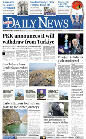 Cover of Hurriyet Daily News & Economic Review