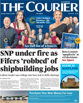 Cover of The Courier & Advertiser (Fife Edition)