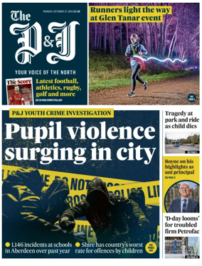 Cover of The Press and Journal (Aberdeenshire)