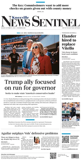 Cover of Knoxville News Sentinel