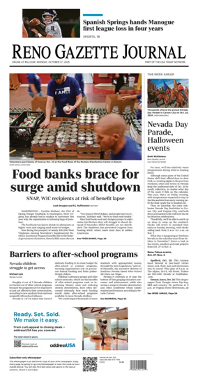 Cover of Reno Gazette Journal