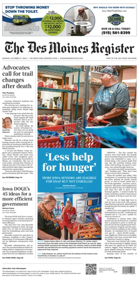 Cover of The Des Moines Register