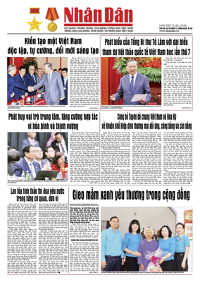 Cover of Nhan Dan newspaper
