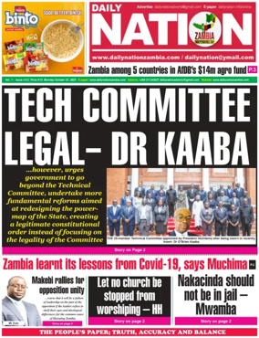 Cover of Daily Nation Newspaper