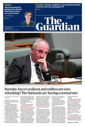 Cover of The Guardian Australia