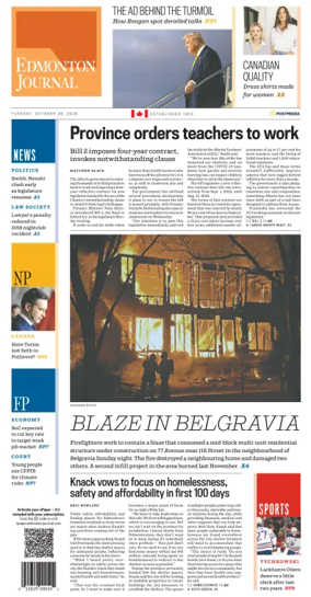 Cover of Edmonton Journal