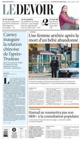Cover of Le Devoir