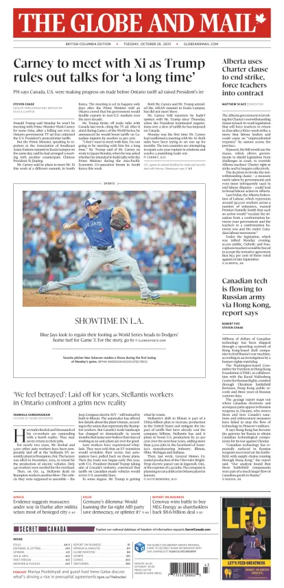 Cover of The Globe and Mail (BC Edition)