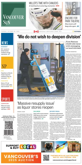 Cover of Vancouver Sun