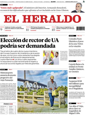 Cover of El Heraldo (Colombia)