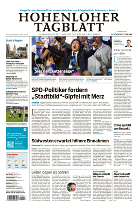 Cover of Hohenloher Tagblatt