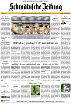 Cover of Schwaebische Zeitung (Bad Waldsee / Aulendorf)