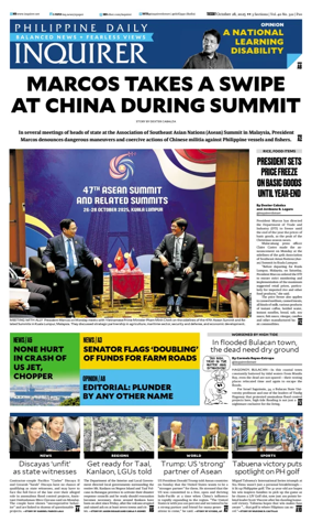 Cover of Philippine Daily Inquirer