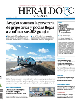 Cover of Heraldo de Aragón