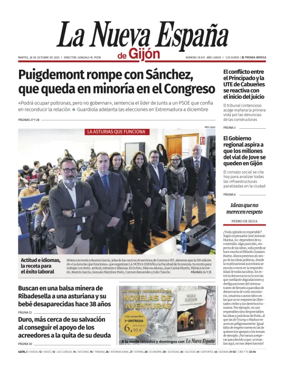 Cover of La Nueva España (Gijón)