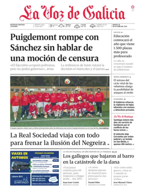 Cover of La Voz de Galicia (Santiago)