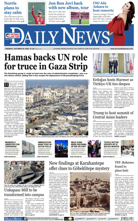 Cover of Hurriyet Daily News & Economic Review