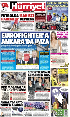 Cover of Hurriyet Print Edition