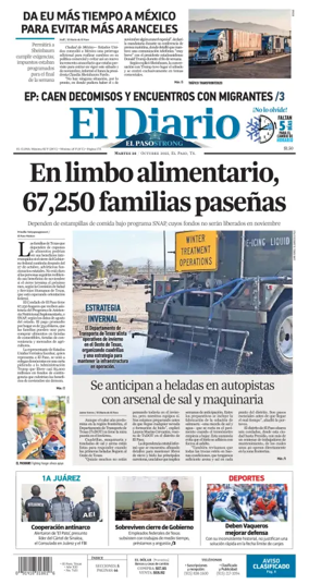 Cover of El Diario de El Paso