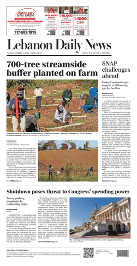 Cover of Lebanon Daily News