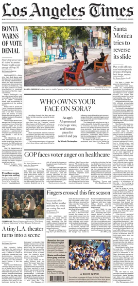 Cover of Los Angeles Times