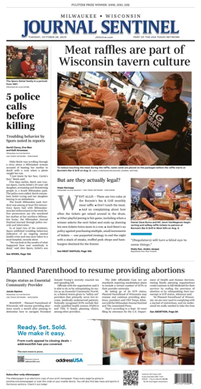 Cover of Milwaukee Journal Sentinel