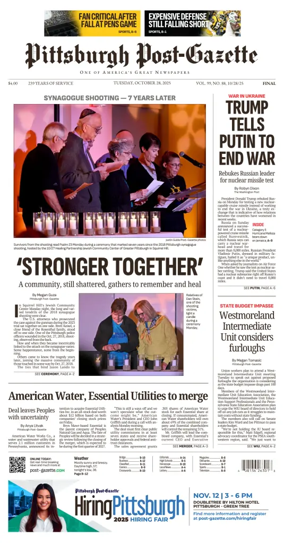 Cover of Pittsburgh Post-Gazette