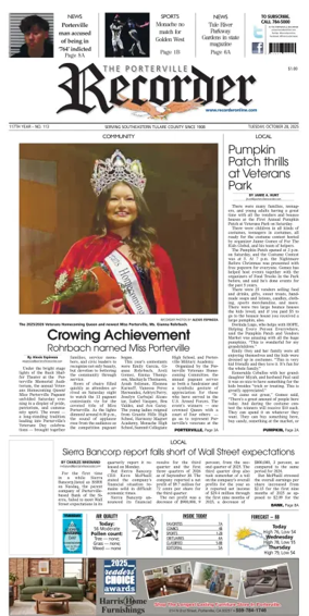 Cover of Porterville Recorder