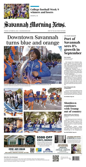 Cover of Savannah Morning News