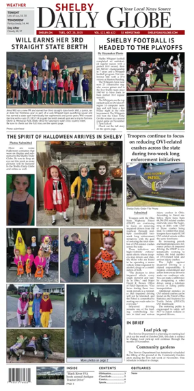 Cover of Shelby Daily Globe