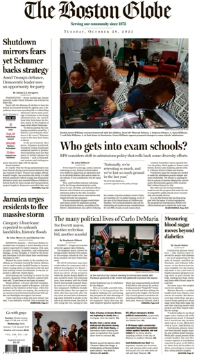 Cover of The Boston Globe