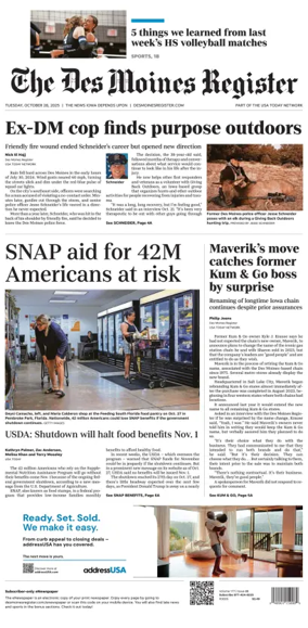 Cover of The Des Moines Register