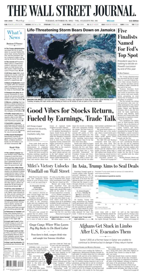 Cover of The Wall Street Journal