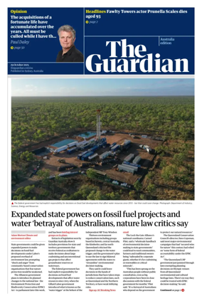 Cover of The Guardian Australia