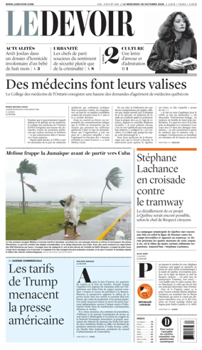 Cover of Le Devoir