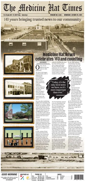 Cover of Medicine Hat News