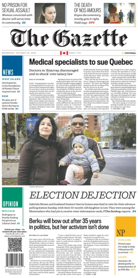 Cover of Montreal Gazette