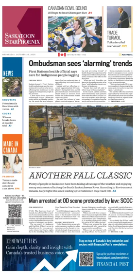 Cover of Saskatoon StarPhoenix
