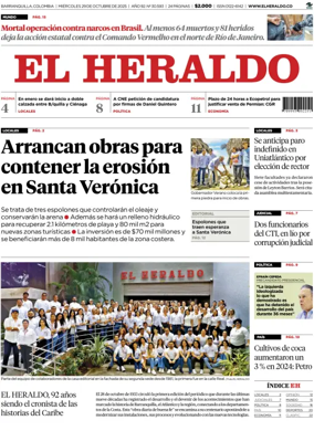 Cover of El Heraldo (Colombia)