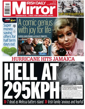 Cover of Irish Daily Mirror