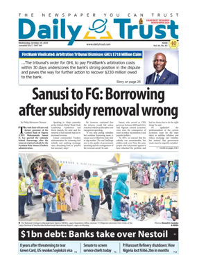 Cover of Daily Trust