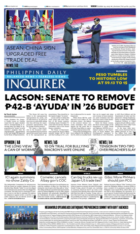 Cover of Philippine Daily Inquirer
