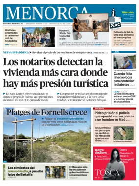 Cover of Menorca Diario Insular