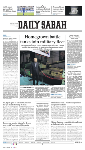 Cover of Daily Sabah (Turkey)