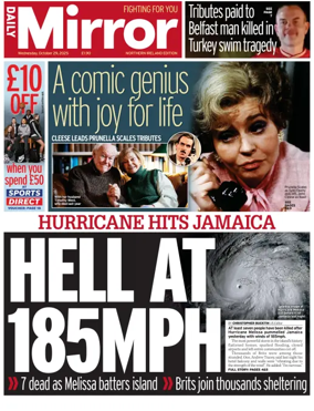 Cover of Daily Mirror (Northern Ireland)