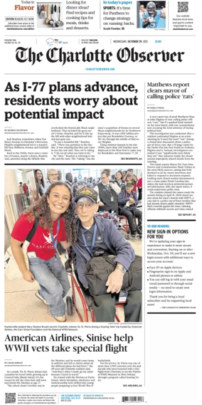 Cover of The Charlotte Observer