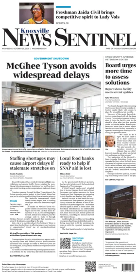 Cover of Knoxville News Sentinel