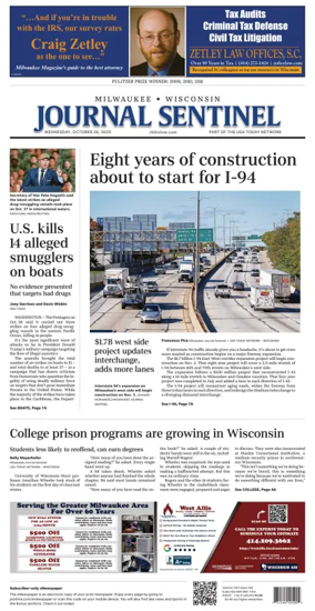 Cover of Milwaukee Journal Sentinel