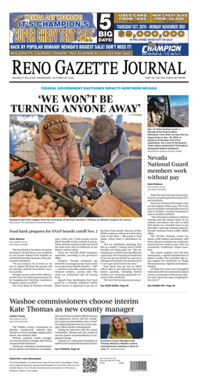 Cover of Reno Gazette Journal